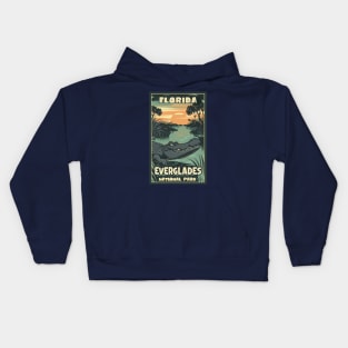 A Vintage Travel Art of the Everglades National Park - Florida - US Kids Hoodie